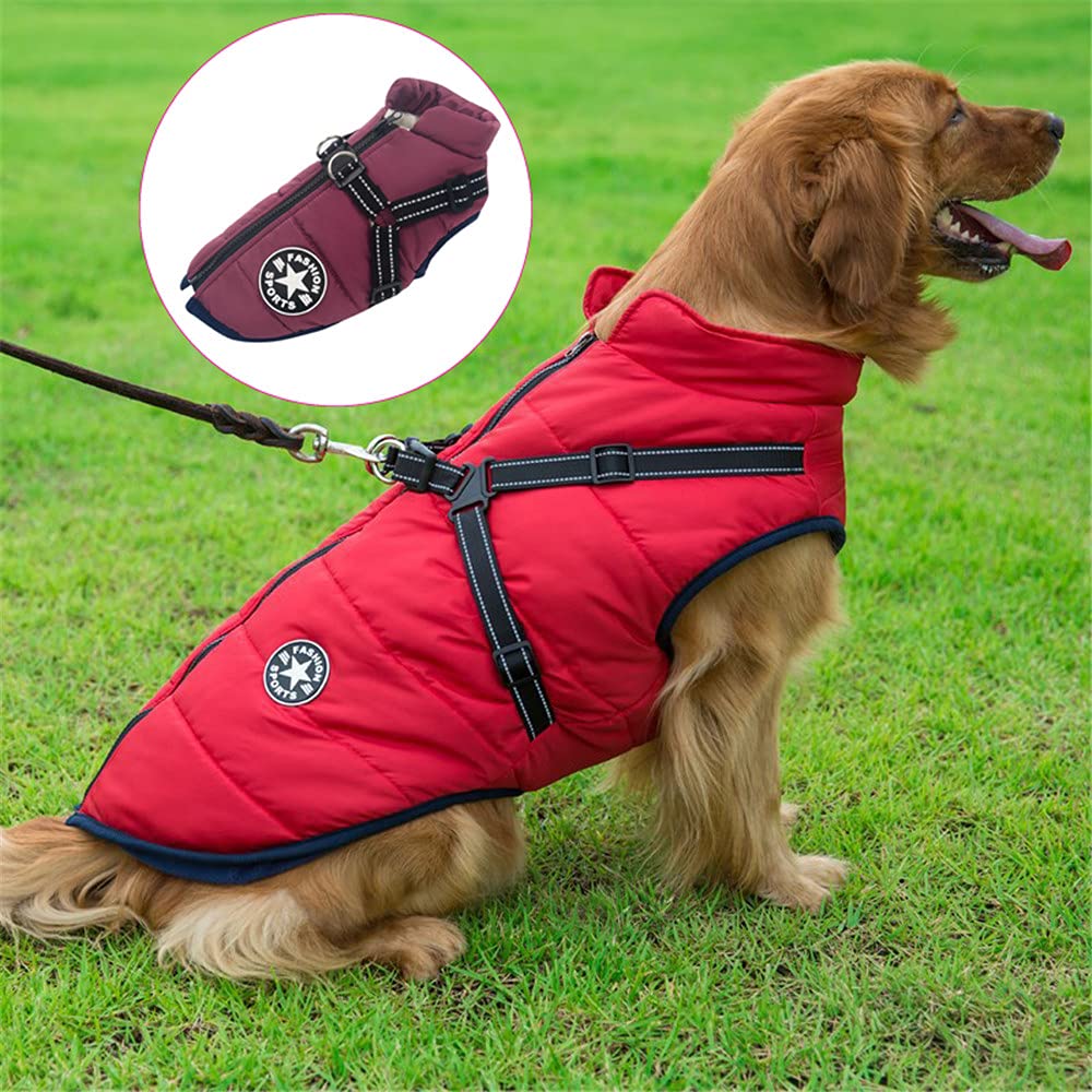 Dog Waterproof Cotton Winter Harness Jacket Vest