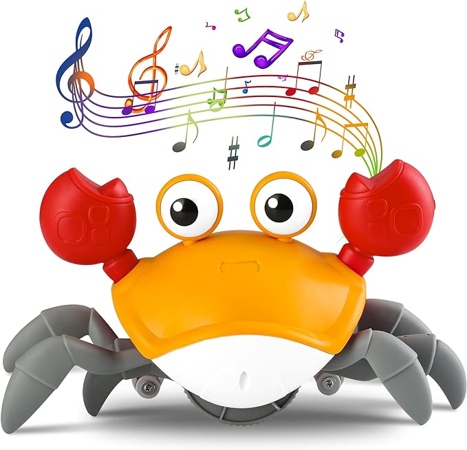 Crawling Crab Dog Toy With Electronic Sensor & Music & Lights