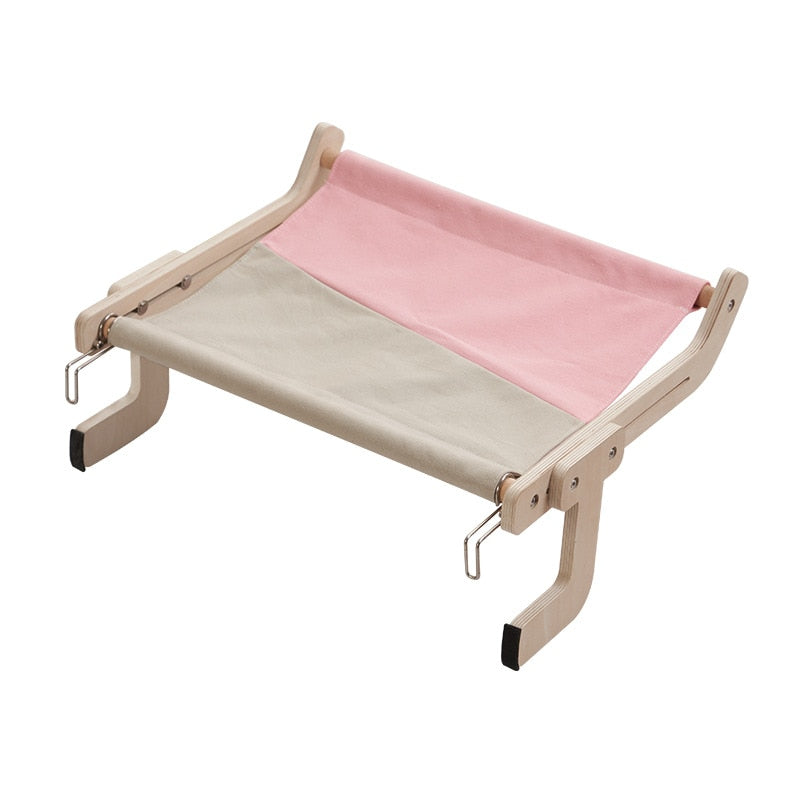 Cat Cotton Canvas Wooden Hammock Perch