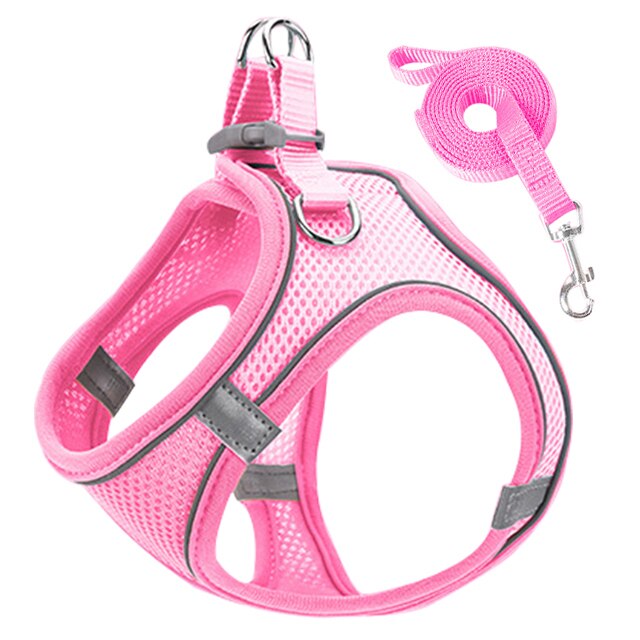 Pet Reflective Adjustable Harnesses Leash Set