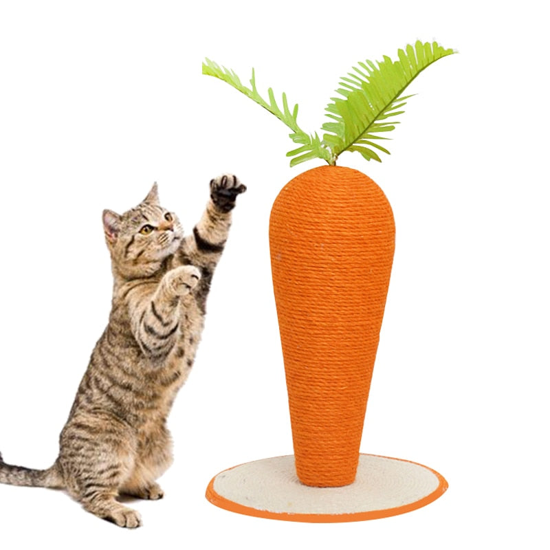 Cat Carrot Shaped Sisal Scratching Post Toy