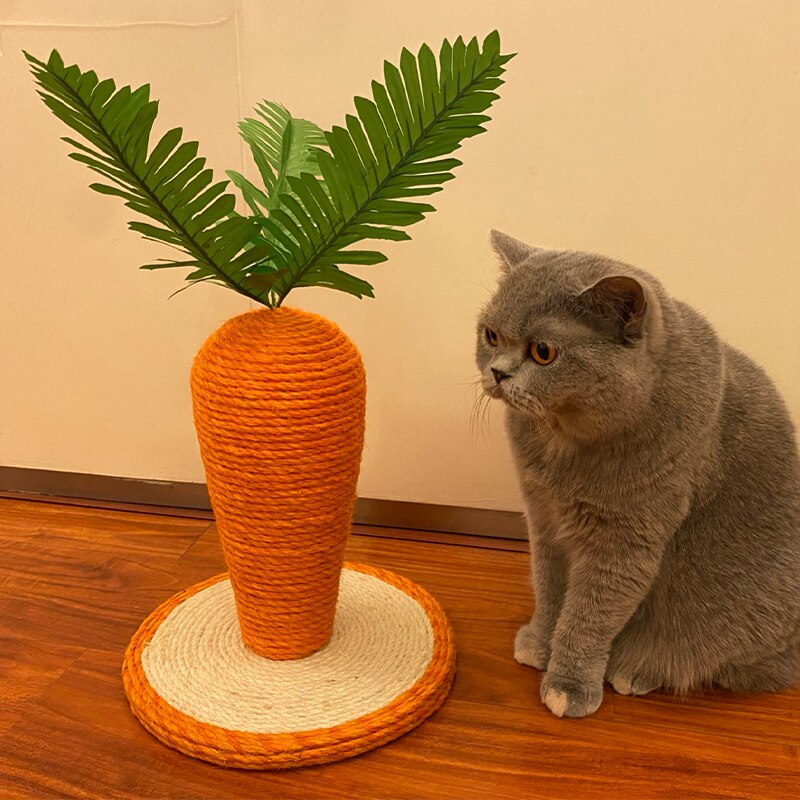 Cat Carrot Shaped Sisal Scratching Post Toy